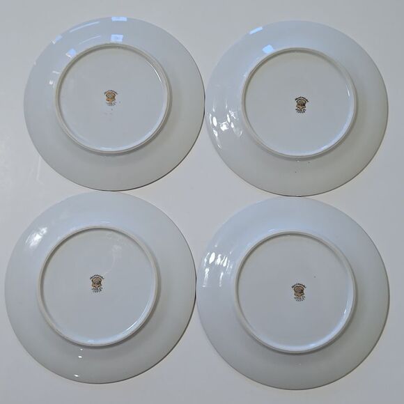 Hand Painted Bambo Plates Occupied Japan Set of 4 Mame-Zara Appetizer Dessert - Picture 9 of 16